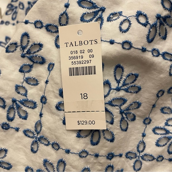 Talbots Geo Eyelet Midi Skirt in Port Blue/Multi 18 - Picture 9 of 10